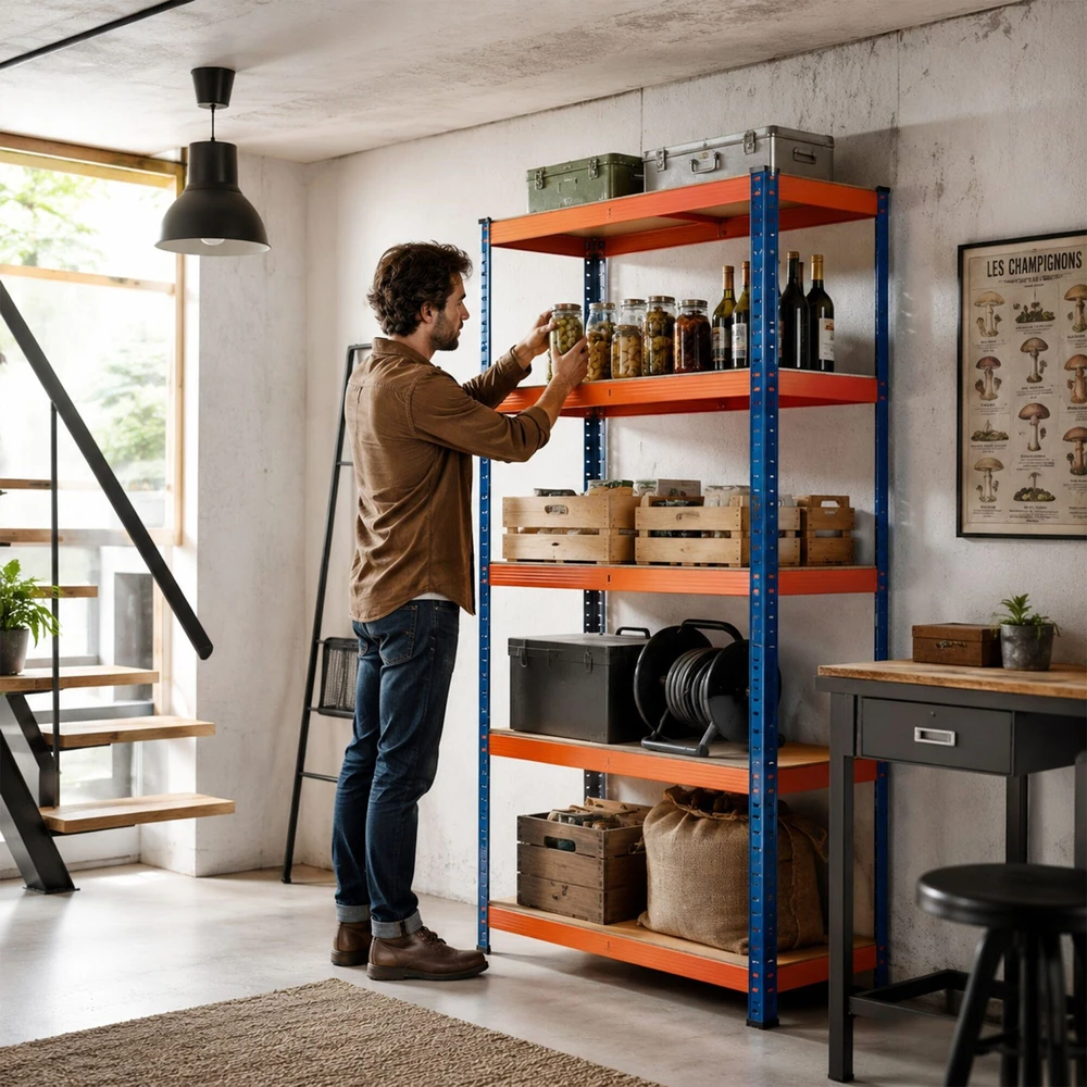Relaxdays Metalinė lentyna, 5 aukštai, reguliuojamo aukščio