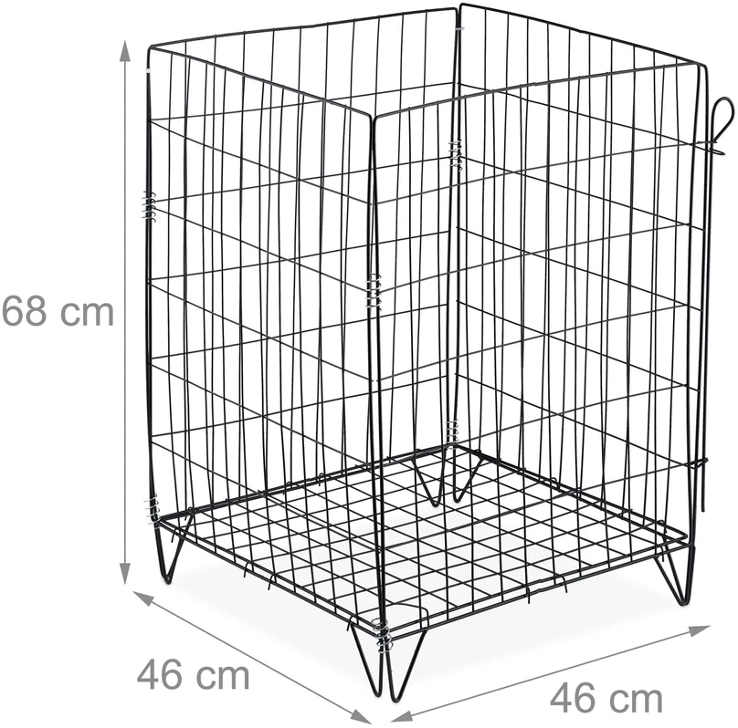 Relaxdays Metalinis komposto dėžės rinkinys, 2 vnt., 68x46x46 cm, juodos spalvos