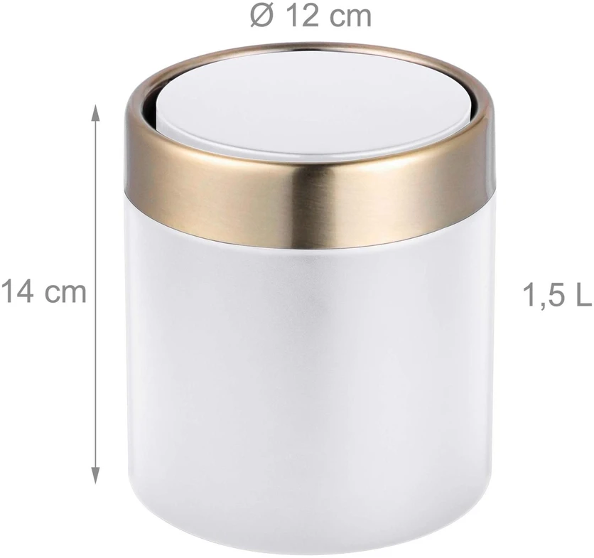 Relaxdays Mini šiukšliadėžė,1.5L,metalinis žiedas