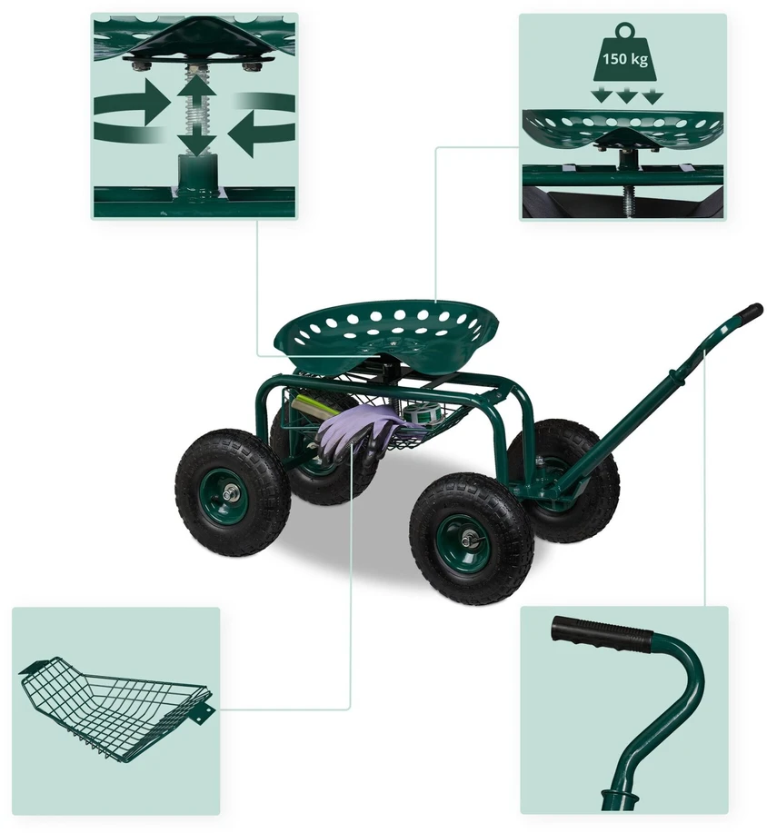 Relaxdays Mobilus sodo krėslas su daiktadėže