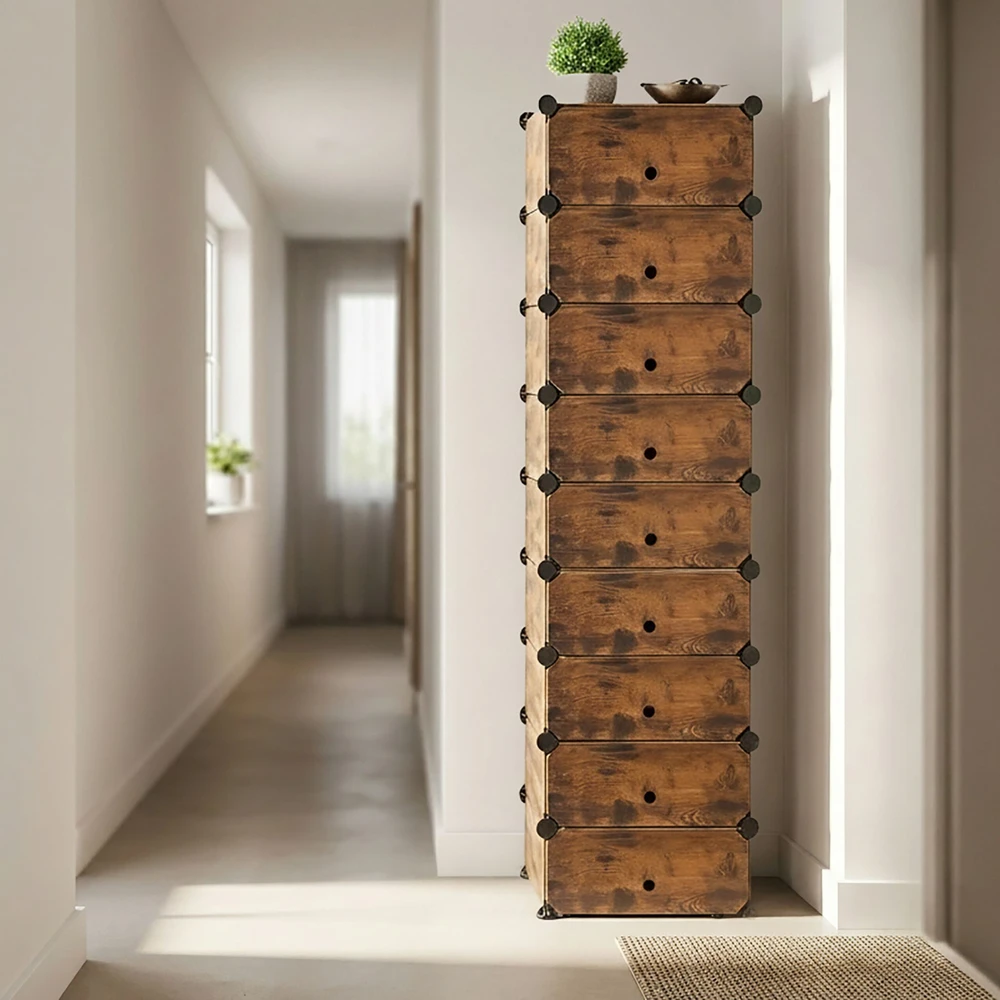 Relaxdays Modulinė batų lentyna, medžio imitacijos apdaila