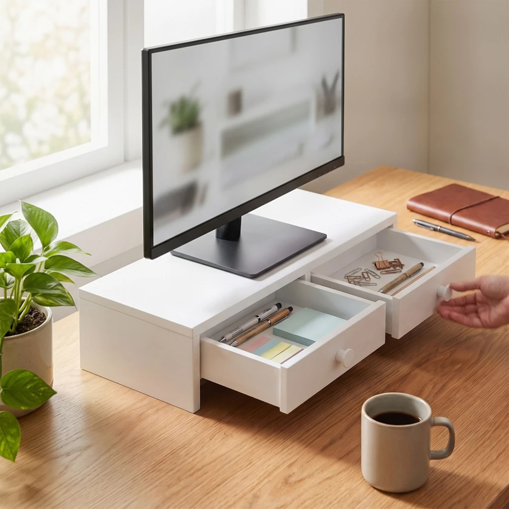 Relaxdays Monitoriaus pakėlėjas, 2 stalčiai