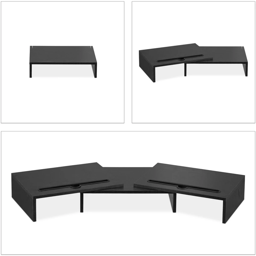 Laikiklis Relaxdays Juodas monitoriaus stovas 2 monitoriams