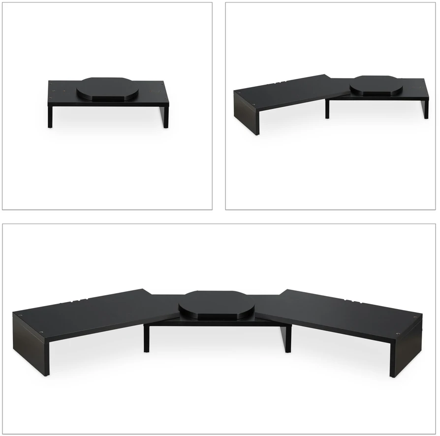 Laikiklis Relaxdays Juodas monitoriaus stovas 2 monitoriams
