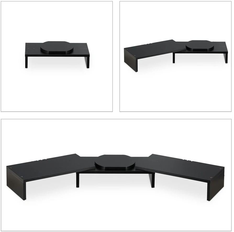 Laikiklis Relaxdays Juodas monitoriaus stovas 2 monitoriams