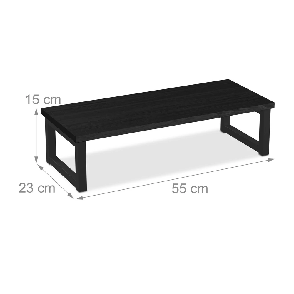 Laikiklis Relaxdays Monitoriaus stovėtojas, pramoninio stiliaus, 15x55x23 cm, juodas