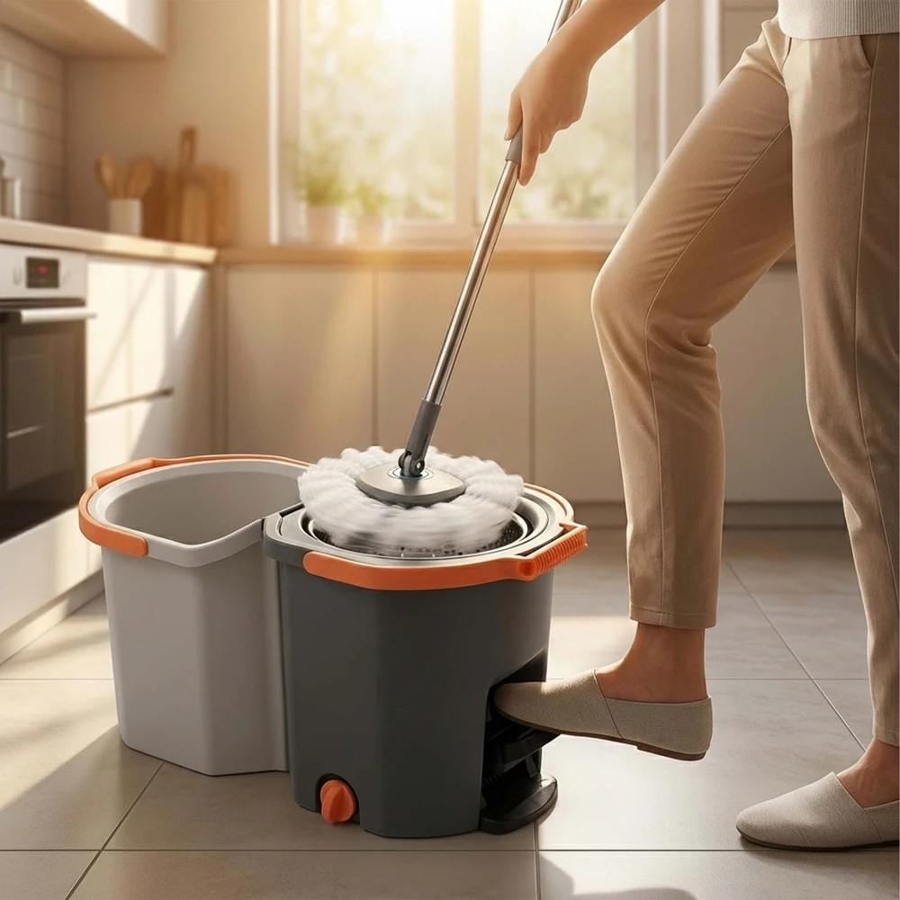 Relaxdays Mopų rinkinys su kibiru ir gręžtuvu