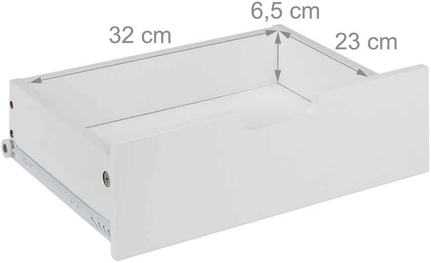Relaxdays Balta naktinė spintelė su stalčiumi