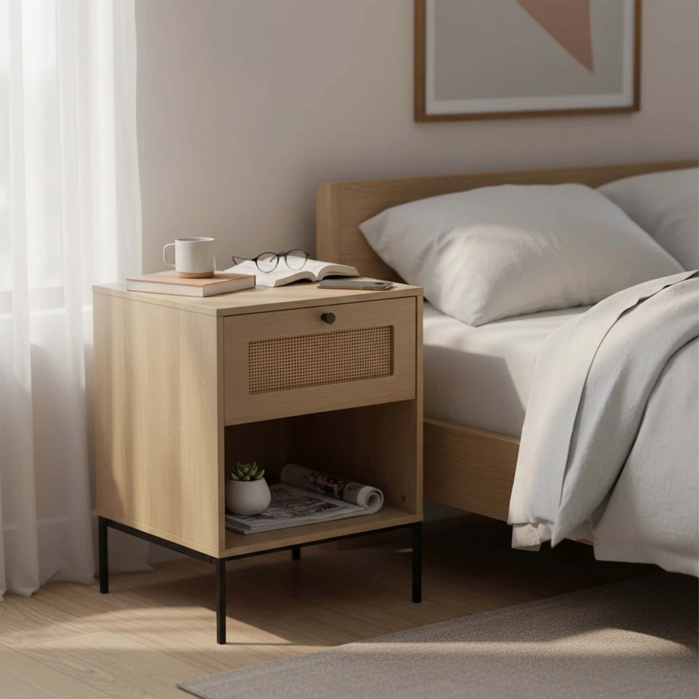 Relaxdays Naktinis staliukas su atvira lentyna