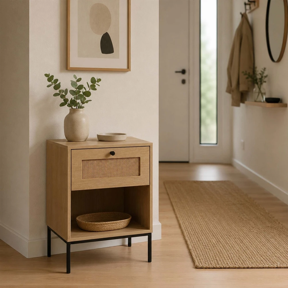 Relaxdays Naktinis staliukas su atvira lentyna
