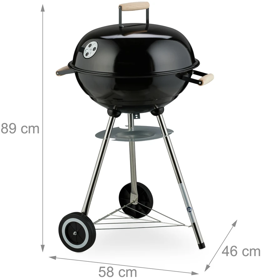 Relaxdays Nešiojama kepsninė „Virdulys“ tipo BBQ grilis
