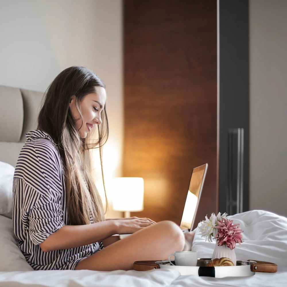 Relaxdays Sidabrinis serviravimo padėklas su rankenomis