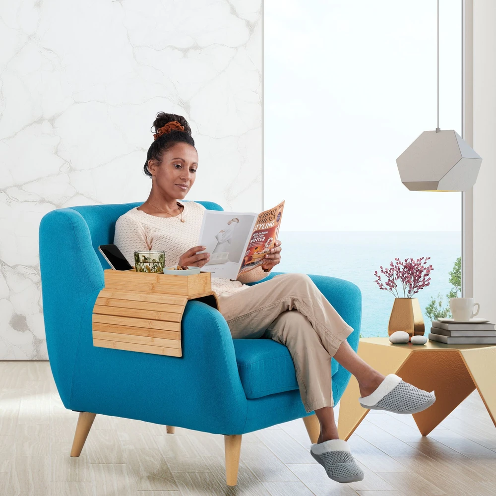 Relaxdays Bambukinis serviravimo padėklas su 3 skyriais