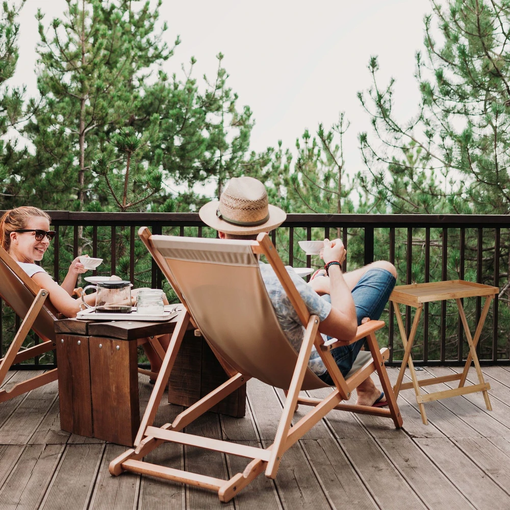 Relaxdays Bambukinis padėklo staliukas