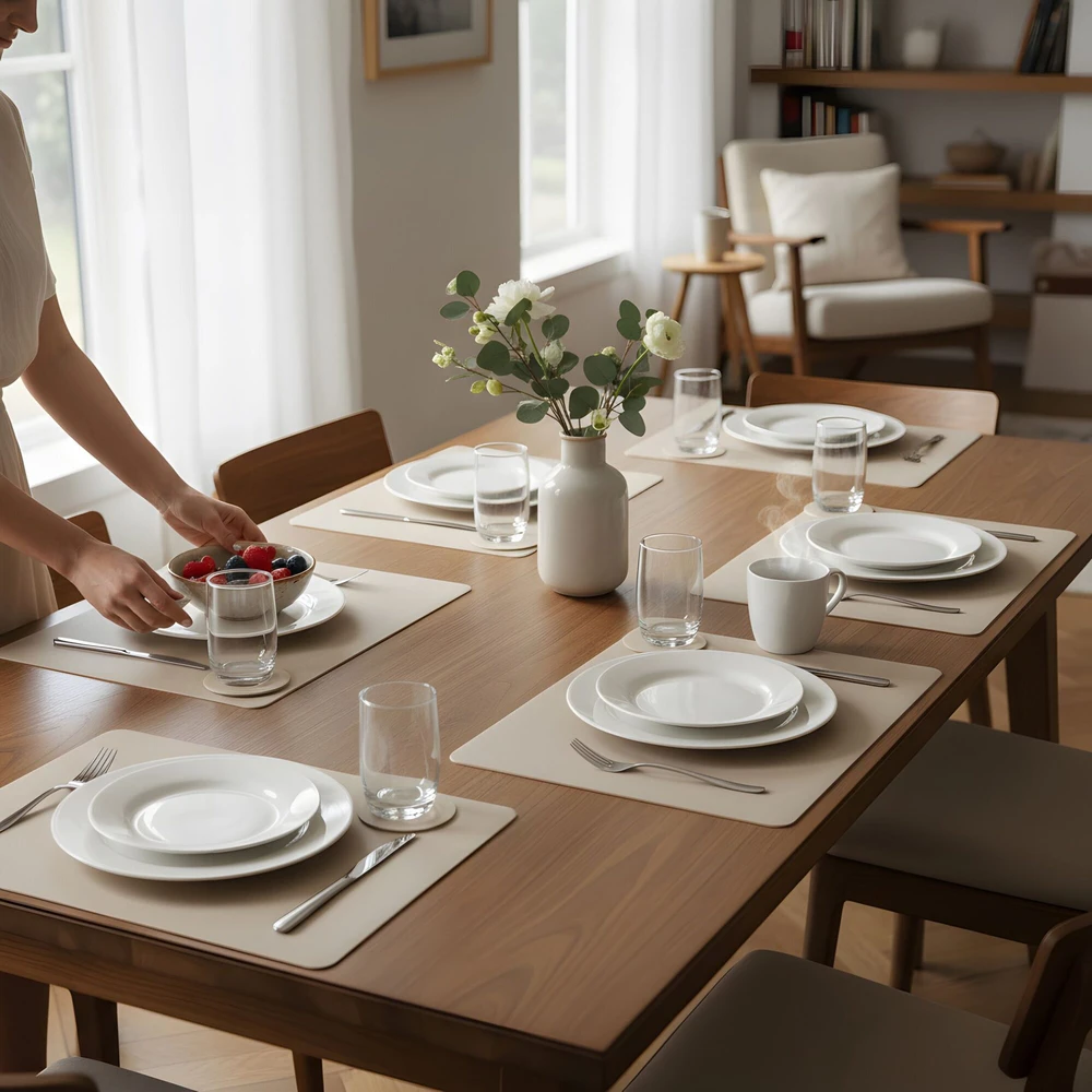 Relaxdays Stalo padėkliukai ir puodelių padėkliukai, 6 dalių rinkinys
