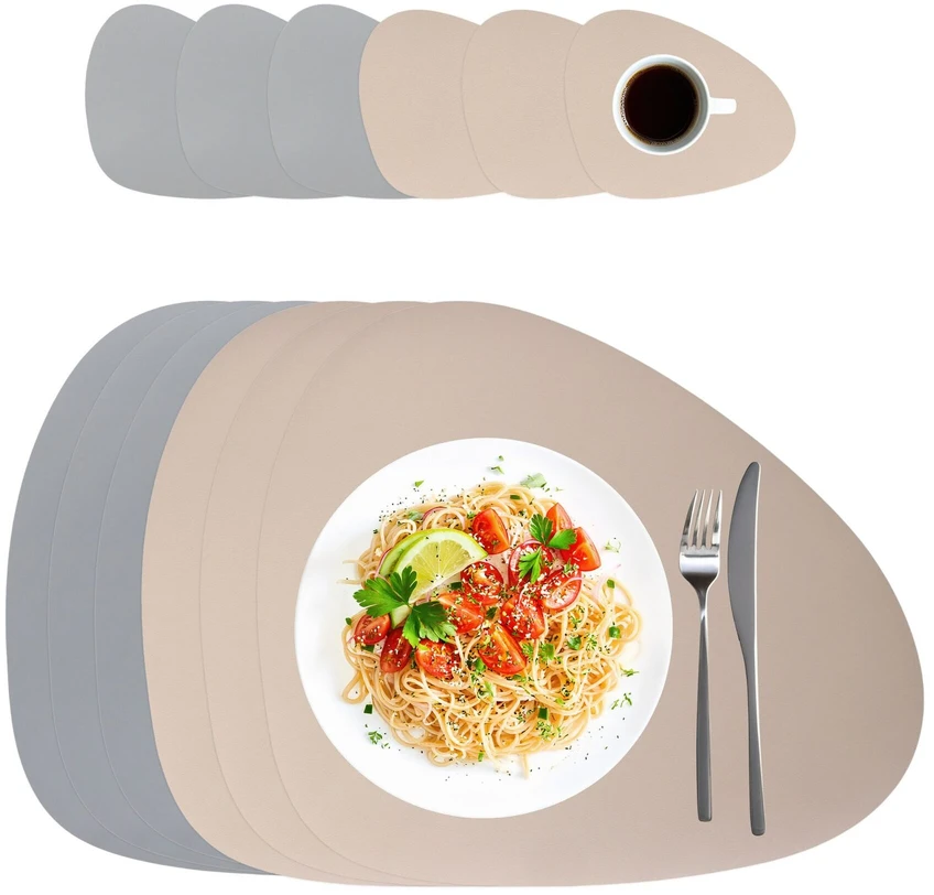 Relaxdays Stalo padėkliukai ir padėkliukai po puodeliais, 6 vnt. rinkinys