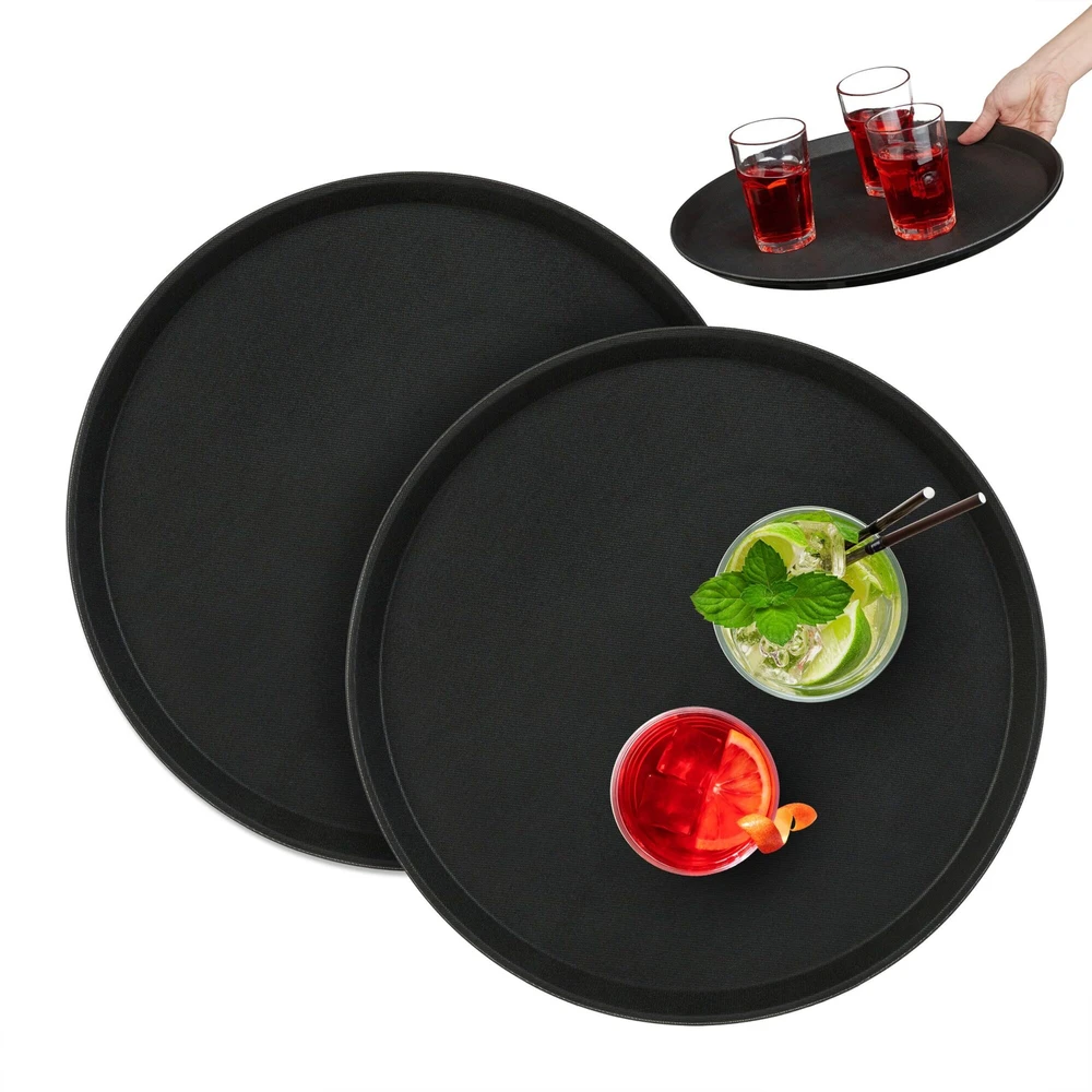 Relaxdays 2 apvalių gastro padėklų rinkinys Ø40cm