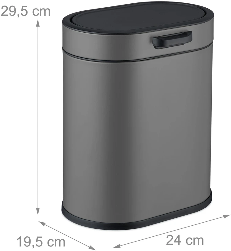 Relaxdays Pakabinama šiukšliadėžė, 5 l, juoda