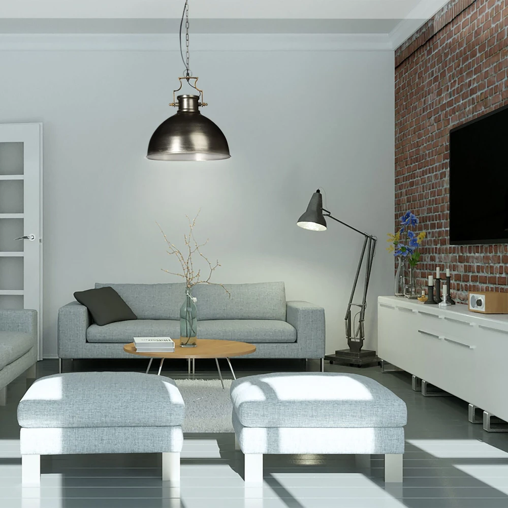 Pakabinamas šviestuvas Relaxdays Kabantis šviestuvas Industry matinės spalvos didelis