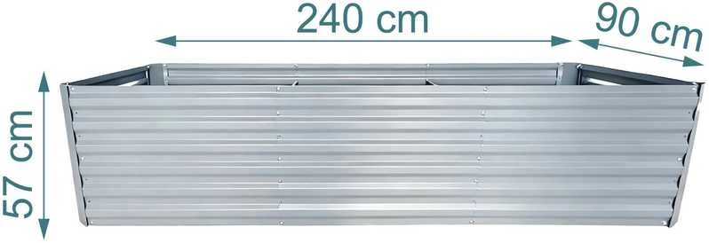 Relaxdays Metalinis paaukštintas lysvė 57 x 240 x 90cm
