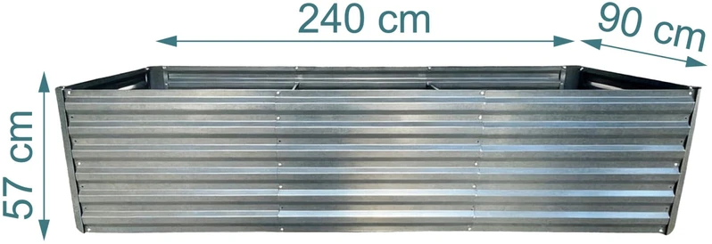 Relaxdays Metalinis pakeltas lysvės rėmas 57 x 240 x 90cm