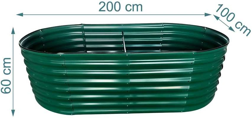 Relaxdays Pusiau apvali metalinė pakelta lysvė