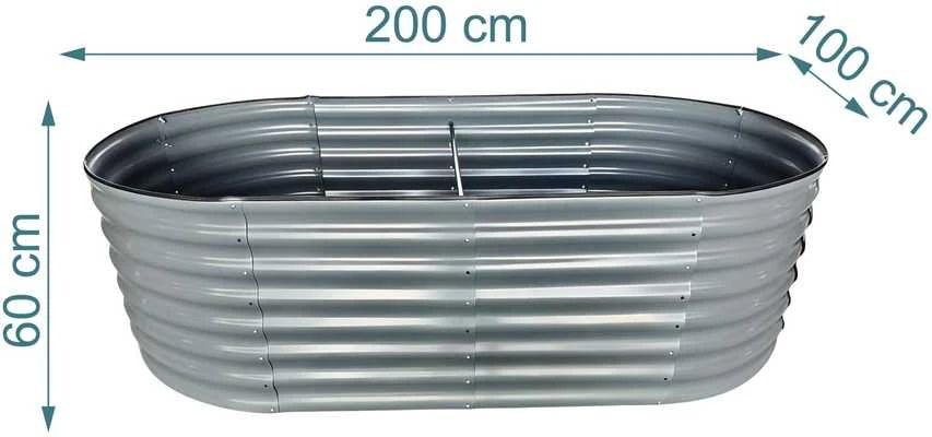 Relaxdays Pusapskritė metalinė paaukštinta lysvė