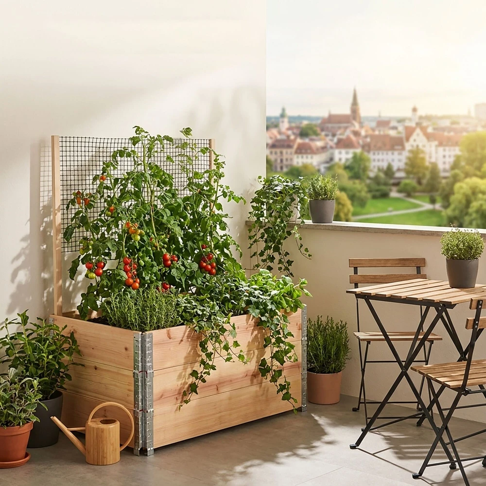 Relaxdays Paaukštinta lysvė su medinėmis grotelėmis