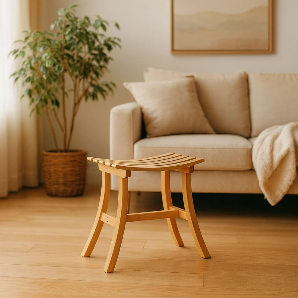 Relaxdays Lenkta bambukinė kojų kėdutė
