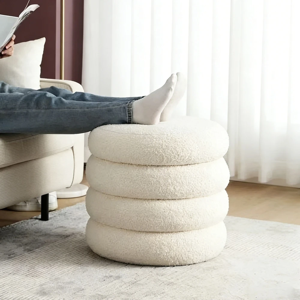 Relaxdays BUBBLE cilindro formos pufas su daiktadėže