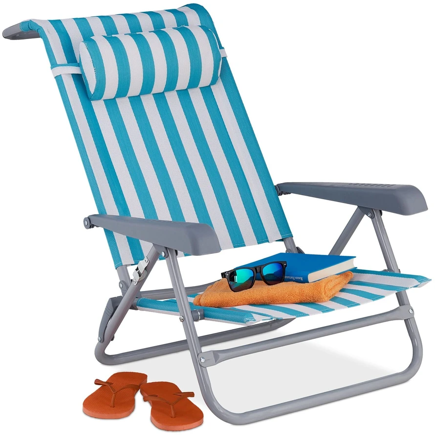 Relaxdays Atlenkiama sulankstoma paplūdimio kėdė