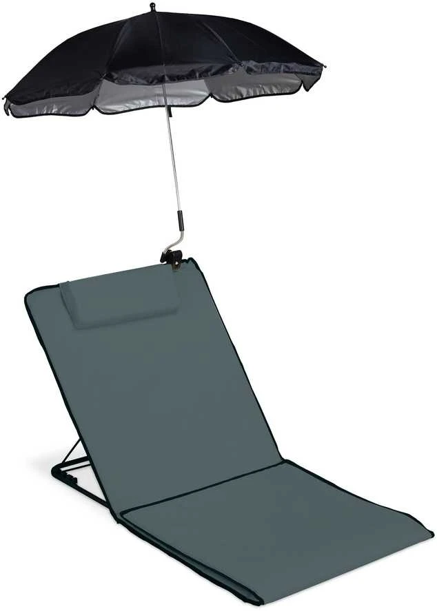 Relaxdays Paplūdimio kilimėlis su skėčiu nuo saulės