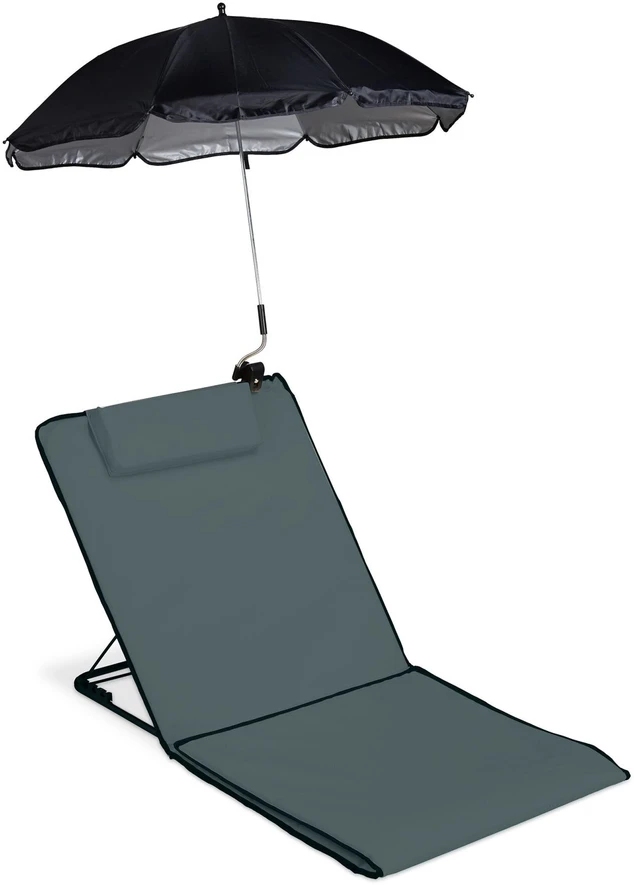 Relaxdays Paplūdimio kilimėlis su skėčiu nuo saulės