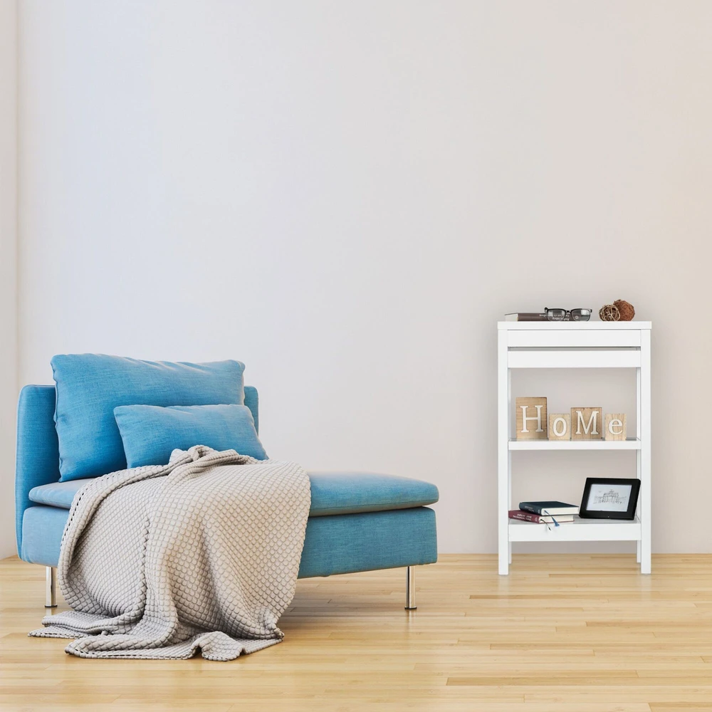 Relaxdays Balta bambukinė pastatoma lentyna