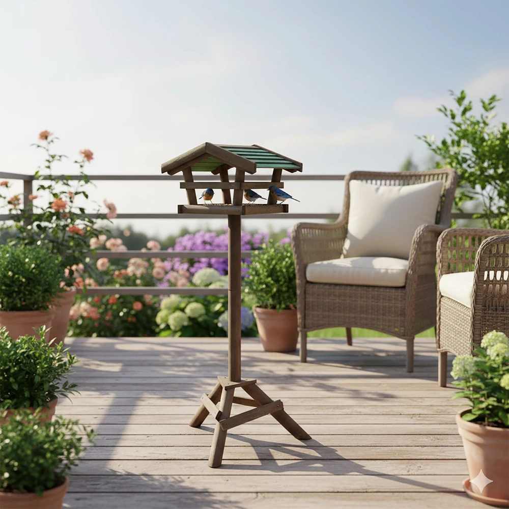 Relaxdays Paukščių namelis, 100x37x43 cm, ruda, mediena