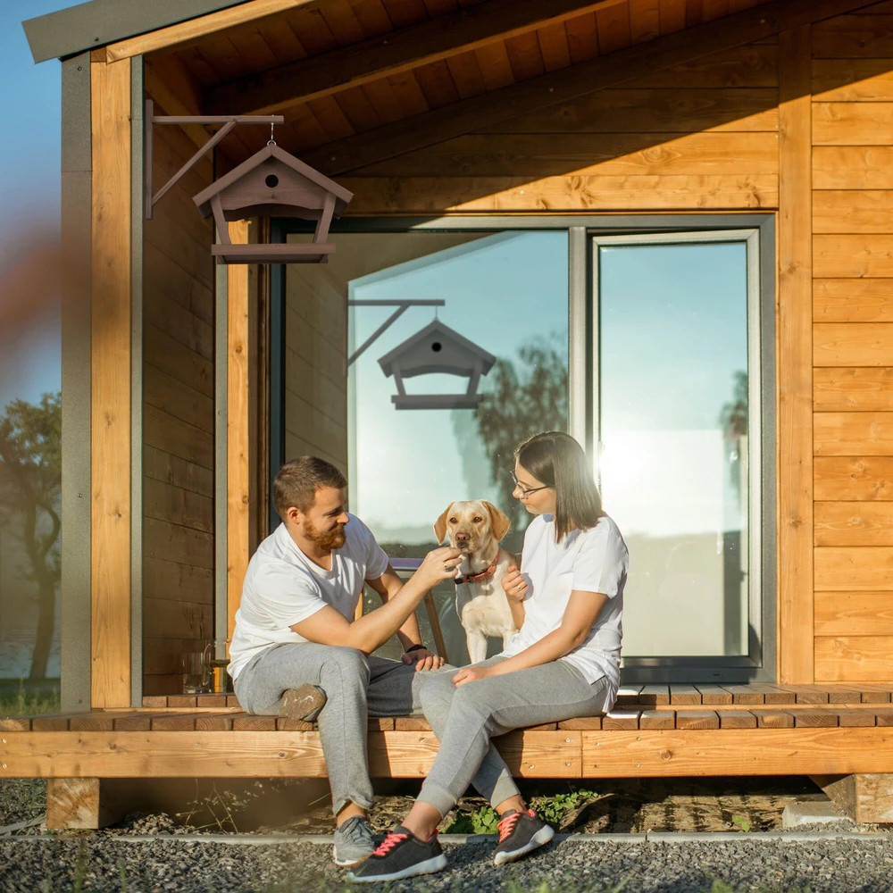 Relaxdays Rudas prie sienos tvirtinamas paukščių namelis