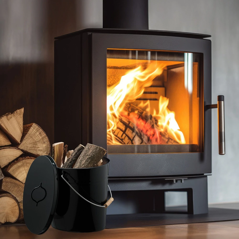 Relaxdays Pelenų kibiras su dangčiu 12 litrų