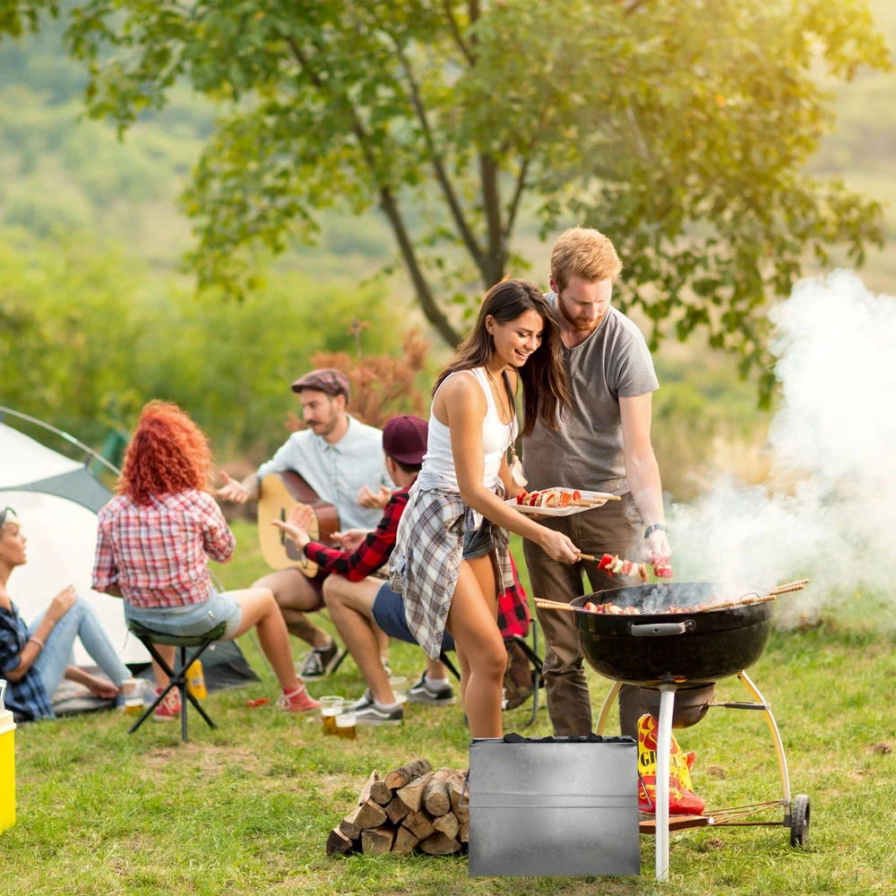Relaxdays Kvadratinis pelenų kibiras su dangčiu