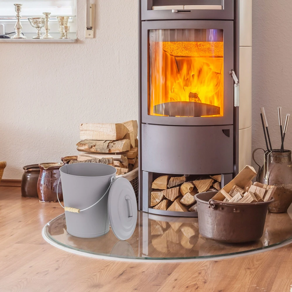 Relaxdays Didelis pelenų kibiras su dangčiu