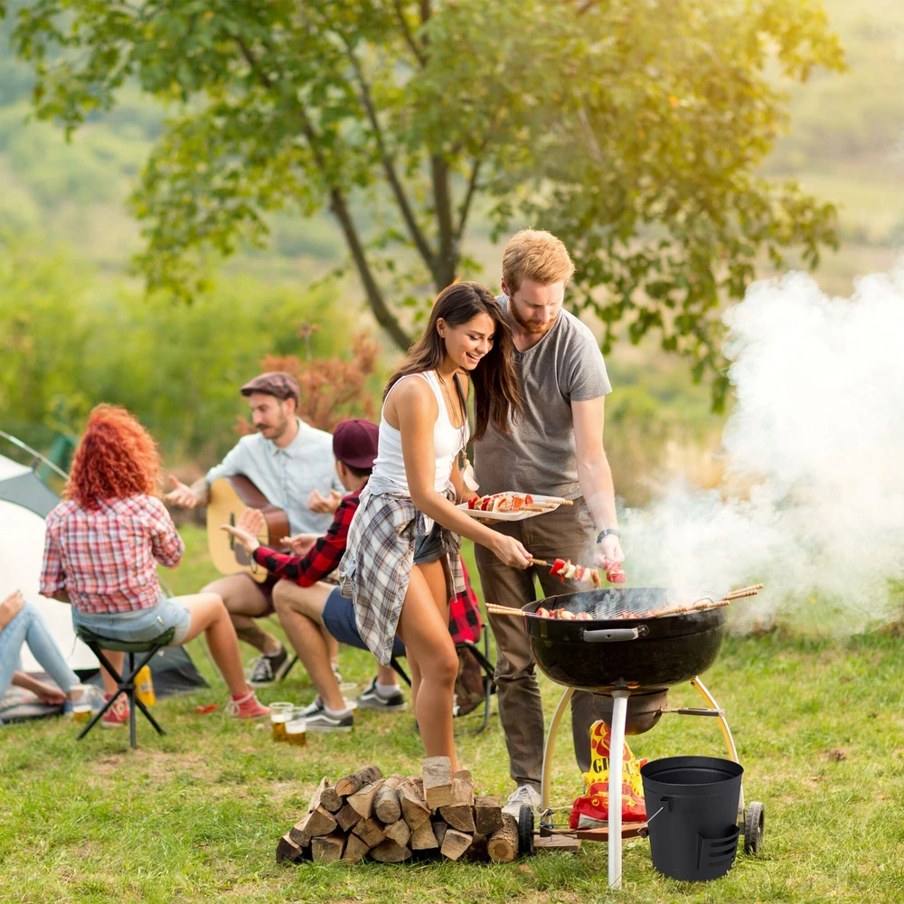 Relaxdays Pelenų kibiras su dangčiu ir šlavimo rinkinys
