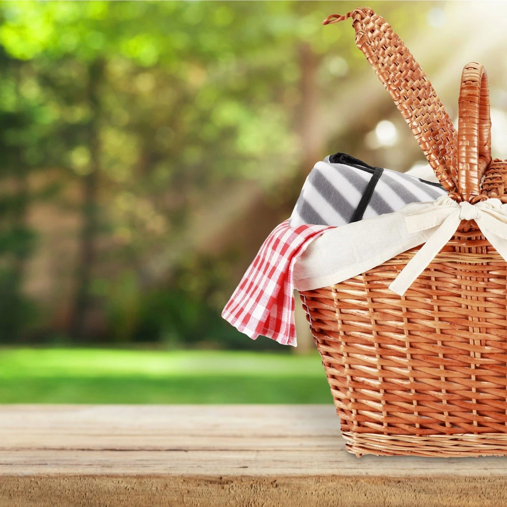 Relaxdays Dryžuota pikniko antklodė pilkai-balta