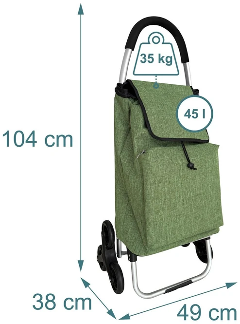 Relaxdays Pirkinių vežimėlis laiptams 45 l