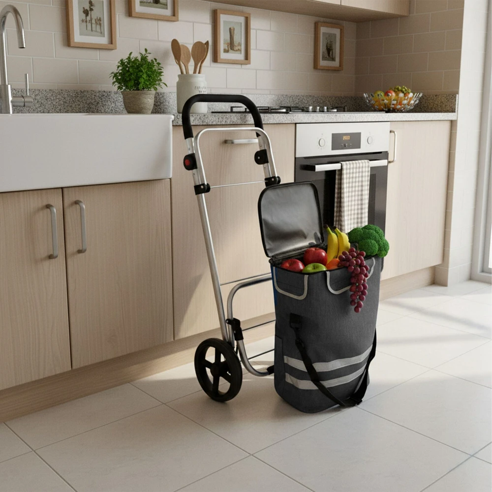 Relaxdays Sulankstomas pirkinių vežimėlis, 45 l