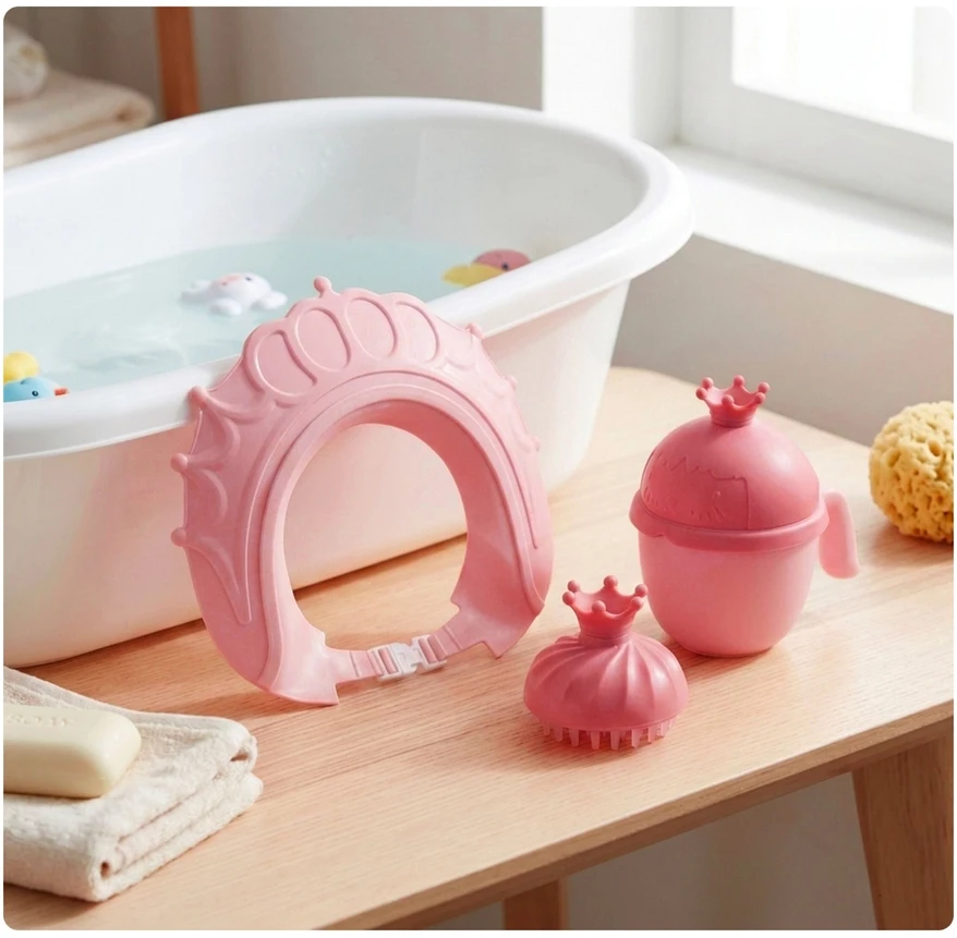 Relaxdays Plaukų plovimo puodelių rinkinys su kepure ir šepetėliu