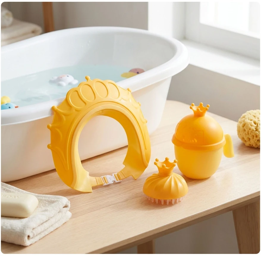 Relaxdays Plaukų plovimo puodelių rinkinys su kepure ir šepetėliu
