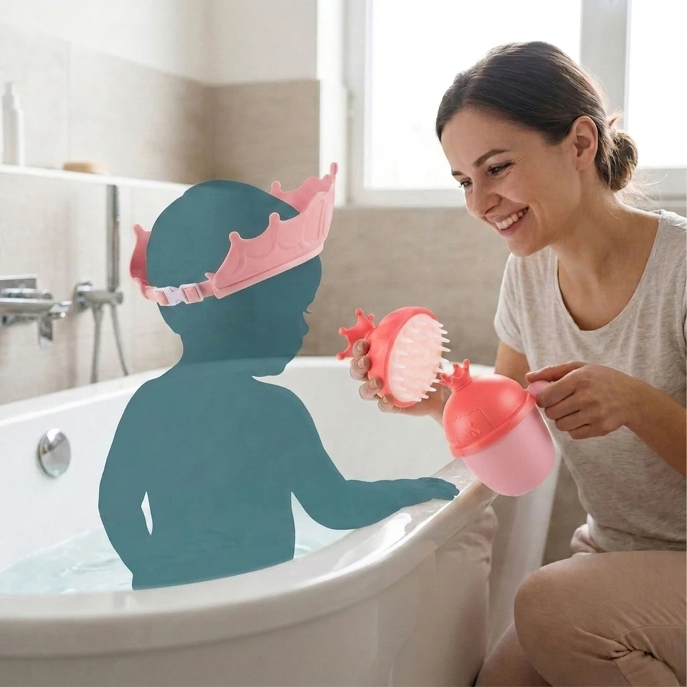 Relaxdays Plaukų plovimo puodelių rinkinys su kepure ir šepetėliu
