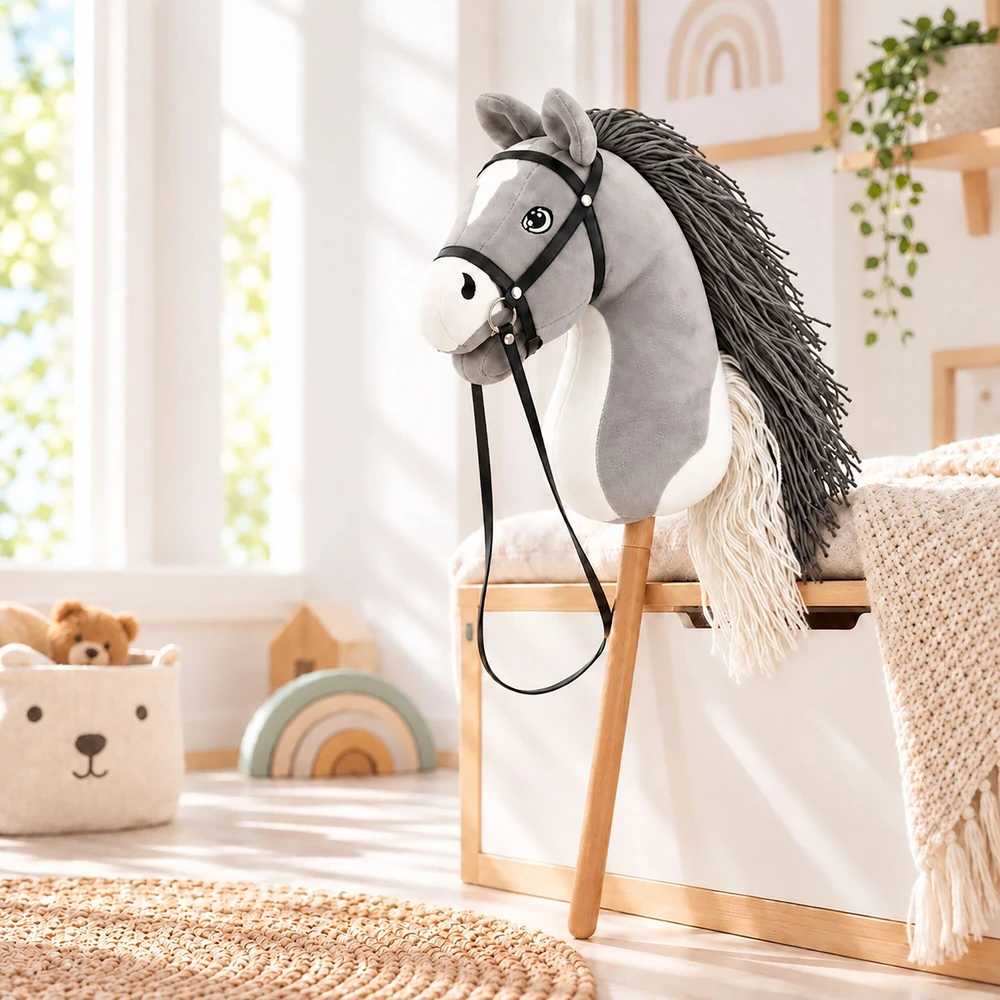 Relaxdays Pliušinis jojimo arkliukas (hobby horsing)