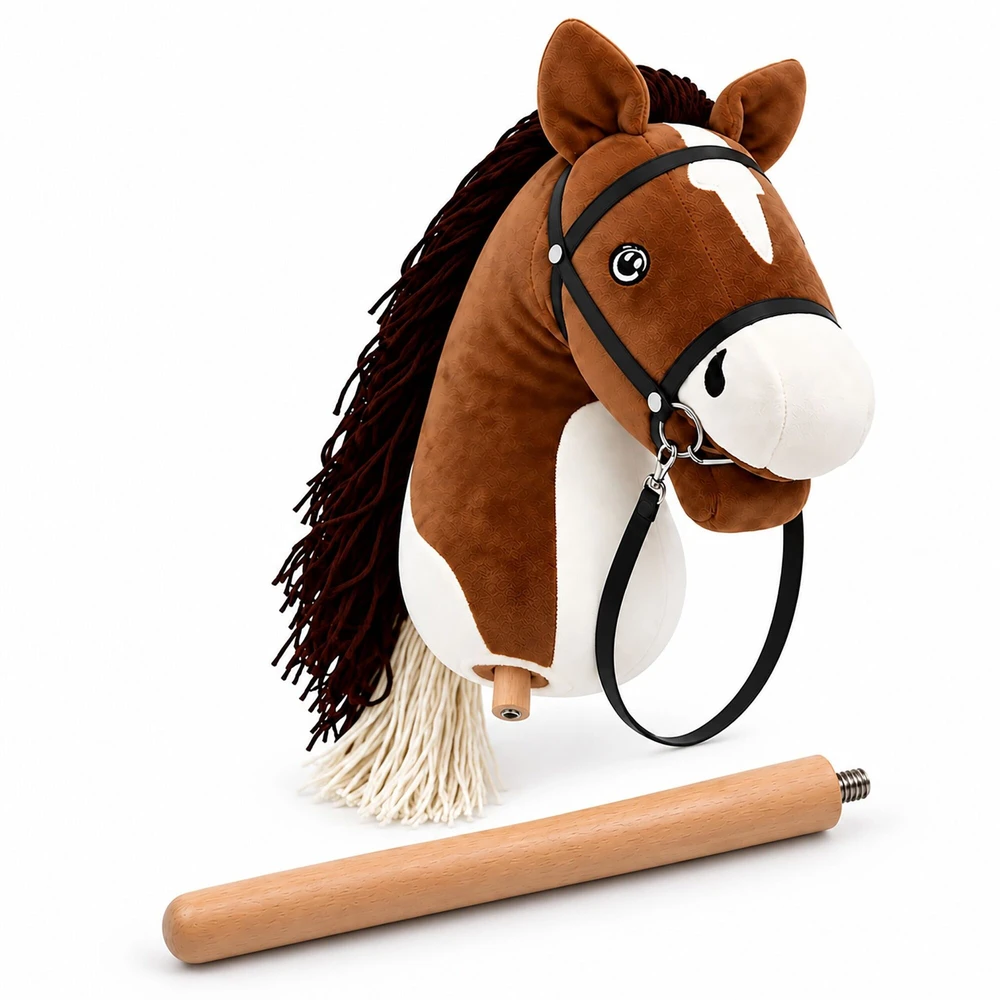 Relaxdays Pliušinis žaislinis arkliukas Hobby Horsing