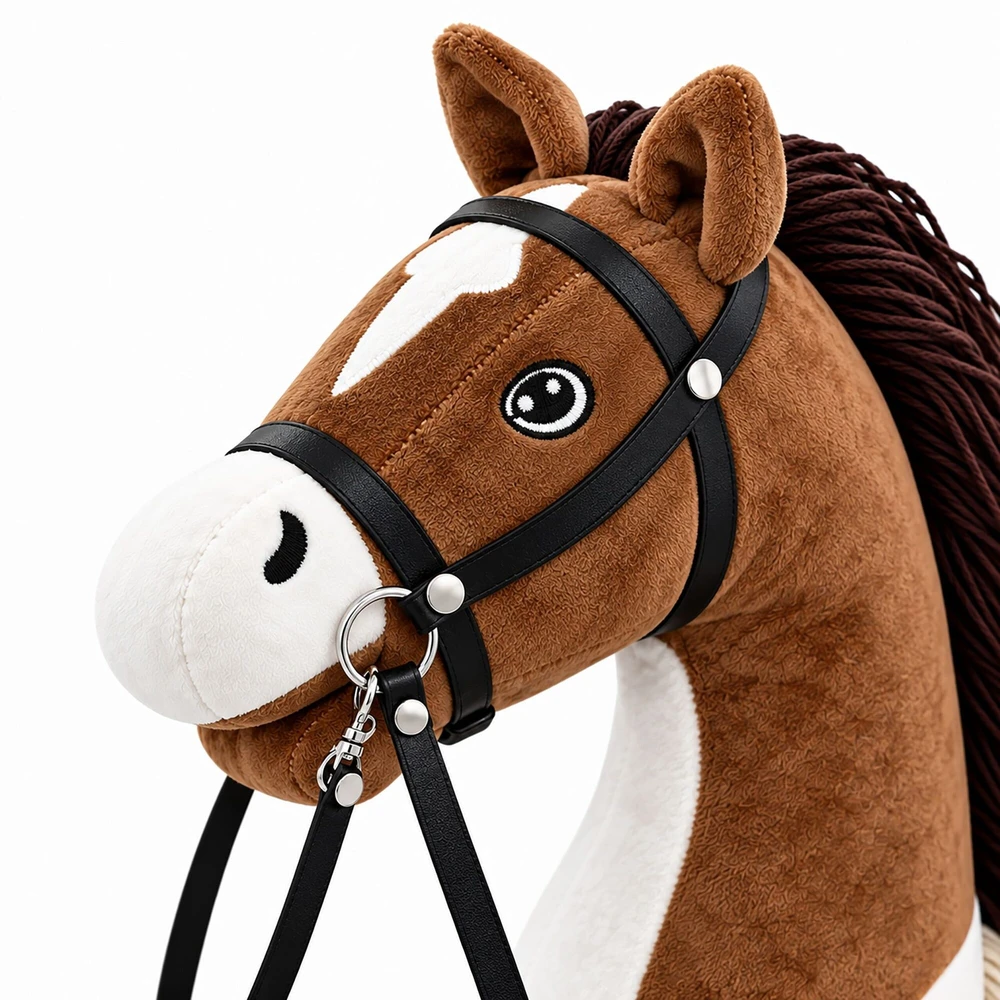 Relaxdays Pliušinis žaislinis arkliukas Hobby Horsing