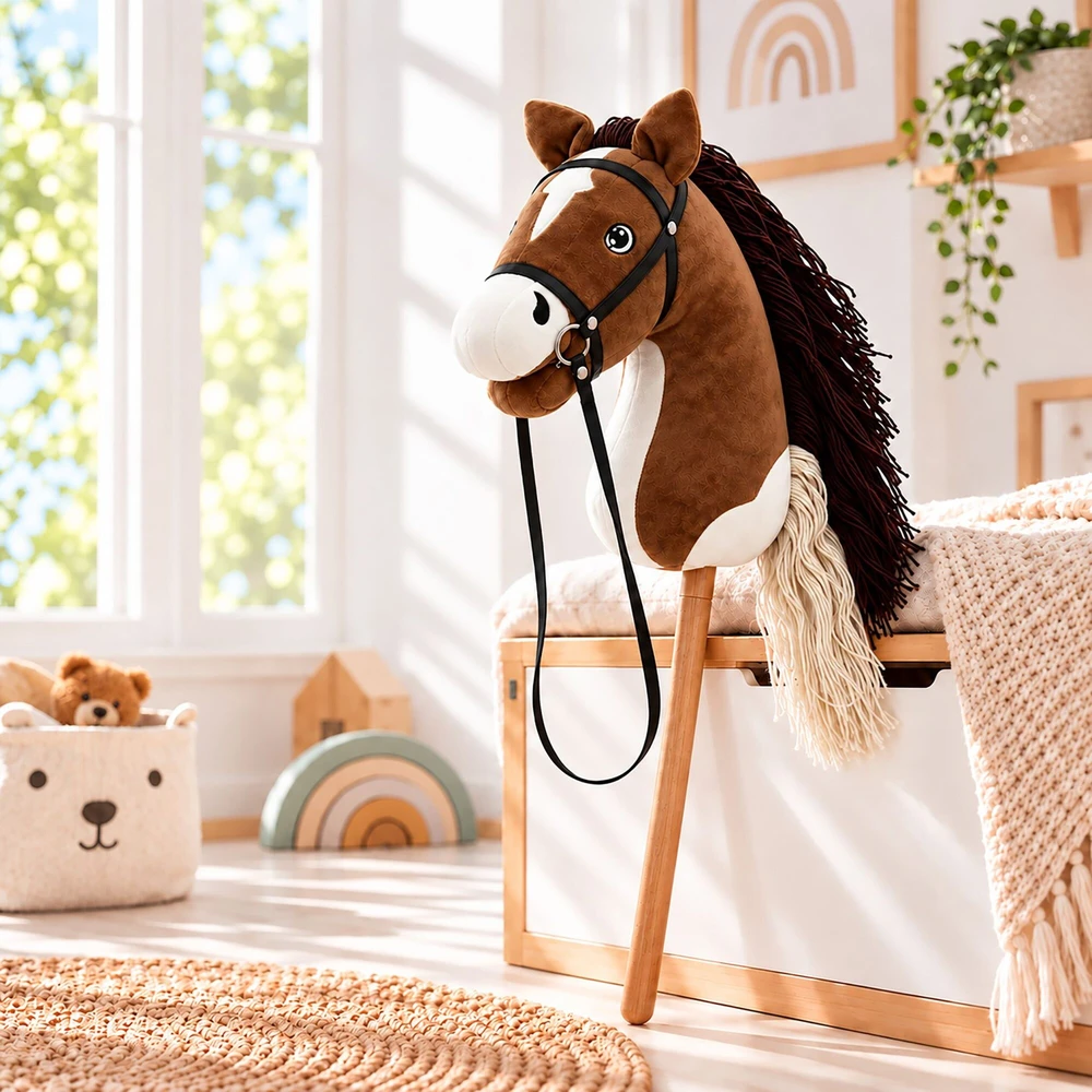 Relaxdays Pliušinis žaislinis arkliukas Hobby Horsing